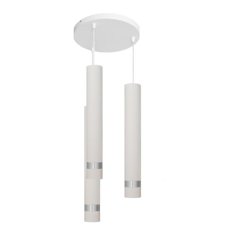 LED Lühter TUBA 3xGU10/4,8W/230V valge/läikiv kroom