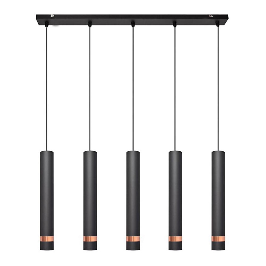 LED Lühter TUBA 5xGU10/6,5W/230V must/vask