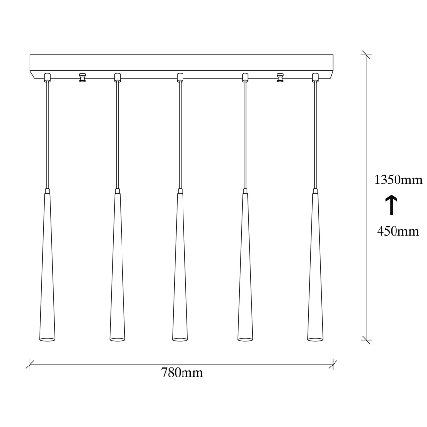 LED Lühter UGUR 5xLED/3W/230V