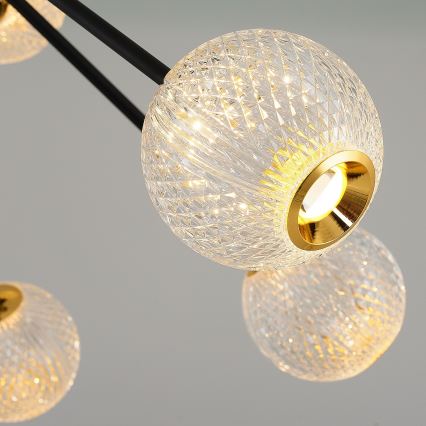 LED-lühter varrega GELA 12xLED/5W/230V 3000K must/kuldne