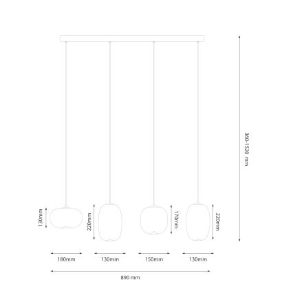 LED Lühter VASO LED/15W/230V kuldne/suitsune