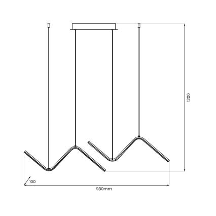 LED Lühter VERTE 2xLED/11W/230V must