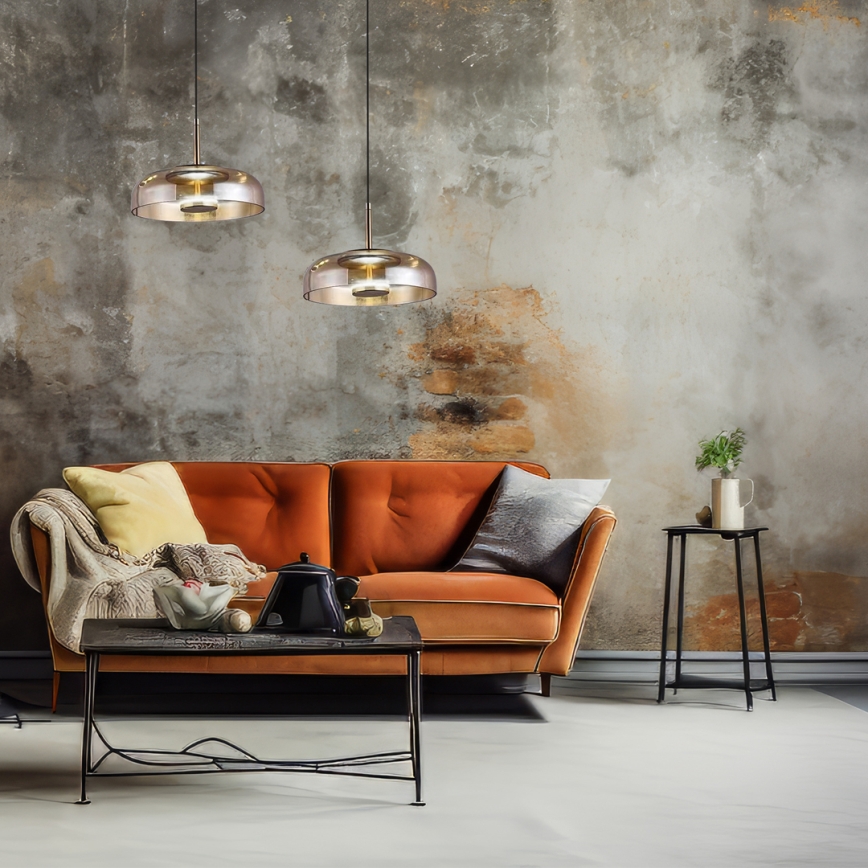 LED Lühter VETRO LED/6W/230V d. 23 cm beež/must