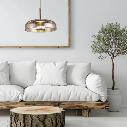 LED Lühter VETRO LED/6W/230V d. 23 cm beež/must