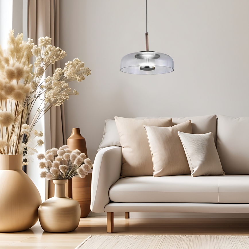 LED Lühter VETRO LED/6W/230V d. 23 cm hall/must