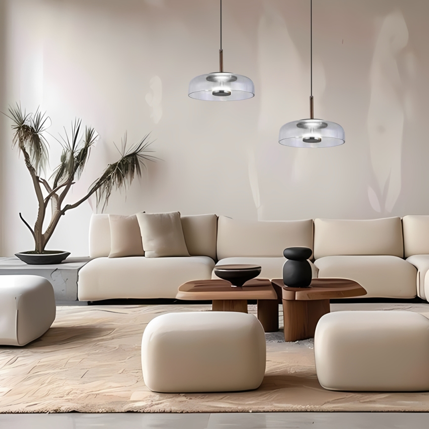 LED Lühter VETRO LED/6W/230V d. 23 cm hall/must
