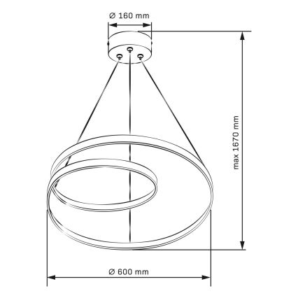 LED Lühter ZEFIRA LED/52W/230V 4000K d. 60 cm antratsiit