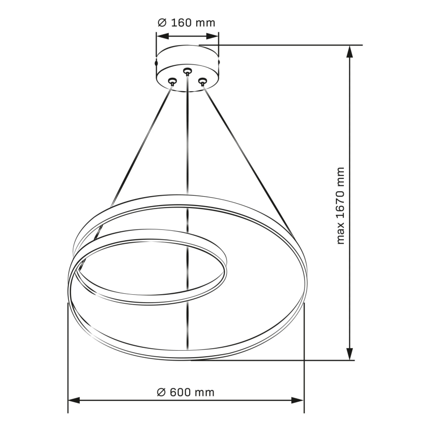 LED Lühter ZEFIRA LED/52W/230V 4000K d. 60 cm antratsiit