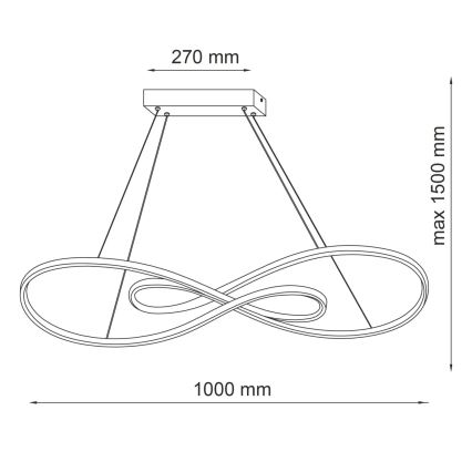 LED Lühter ZUMBA LED/50W/230V kuldne