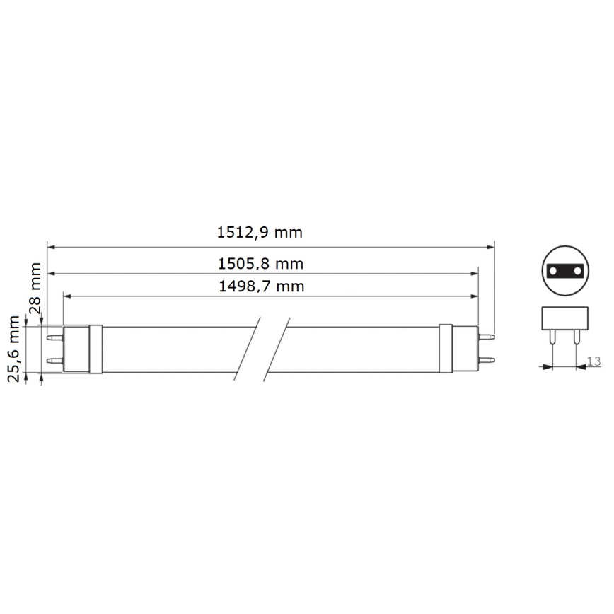 LED Luminofoortoru Philips MASTER T8 G13/24W/80V 6500K 150 cm