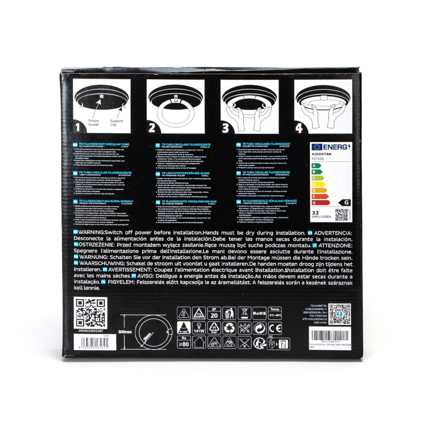 LED Luminofoortoru T9 G24q-1/32W/230V 6500K - Aigostar