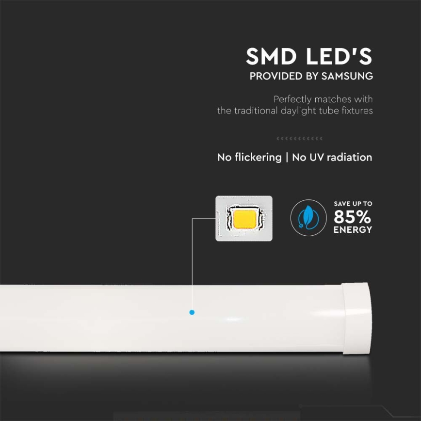 LED Luminofoorvalgusti SAMSUNG CHIP LED/40W/230V 3000K 120 cm