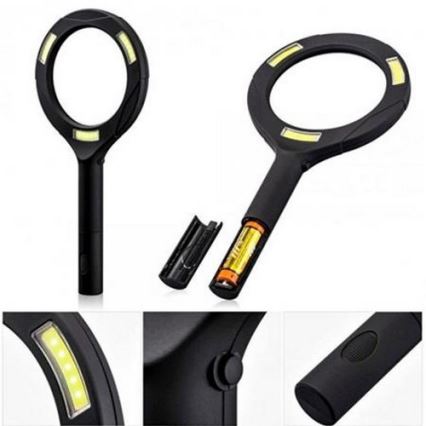 LED Luup 5×ZOOM taustvalgustusega LED/3W/2xAA IP44