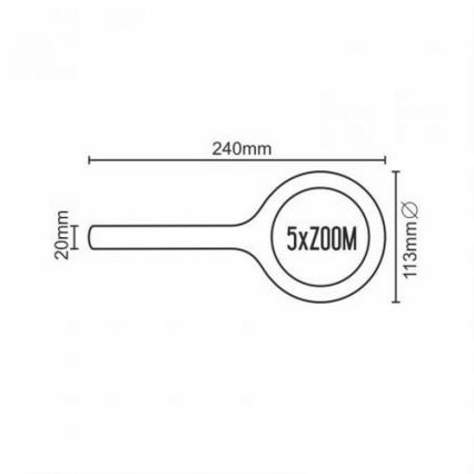 LED Luup 5×ZOOM taustvalgustusega LED/3W/2xAA IP44