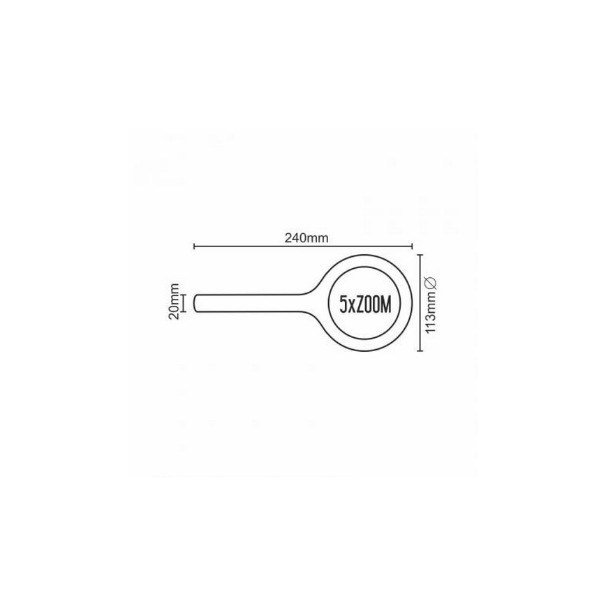 LED Luup 5×ZOOM taustvalgustusega LED/3W/2xAA IP44