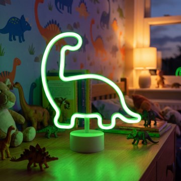 LED-neoon lauakaunistus LED/2W/3xAA USB dinosaurus