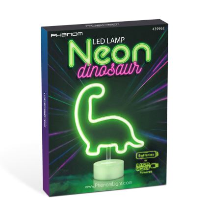LED-neoon lauakaunistus LED/2W/3xAA USB dinosaurus