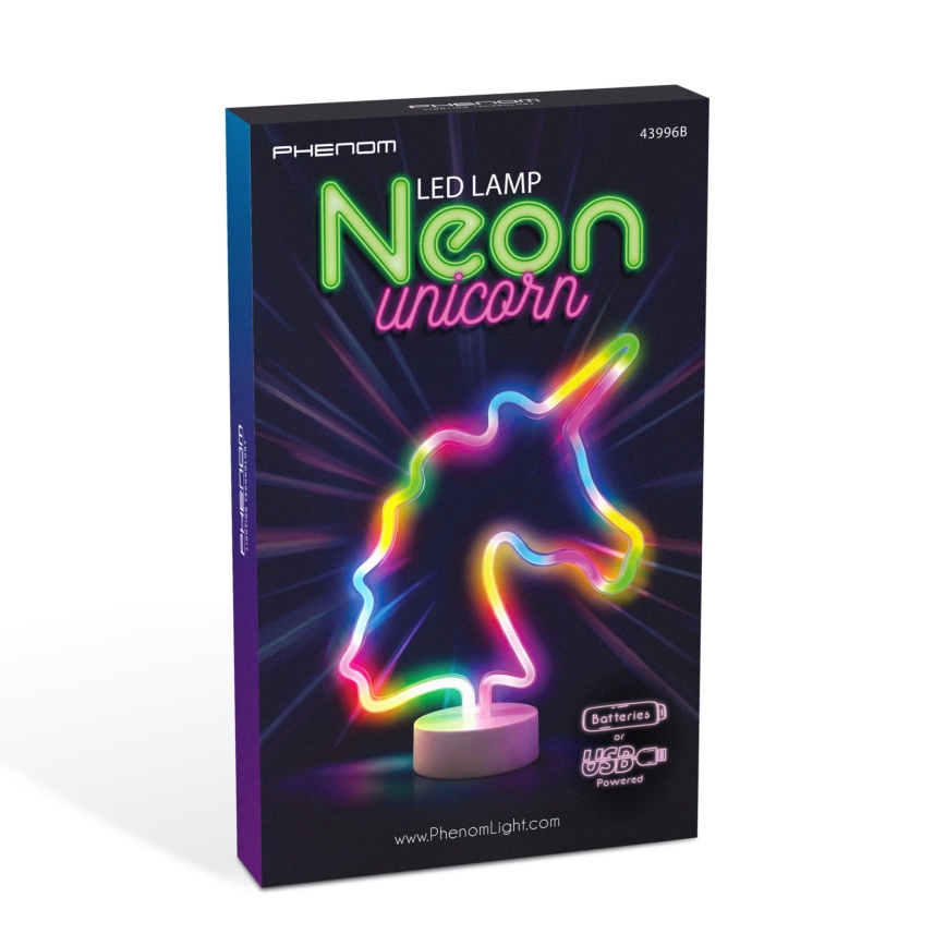 LED-neoon lauakaunistus LED/2W/3xAA USB üksarvik
