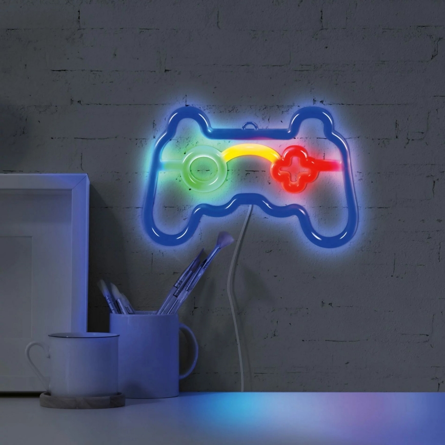 LED Neoon seinakaunistus GAME LED/3W/3xAA USB sinine