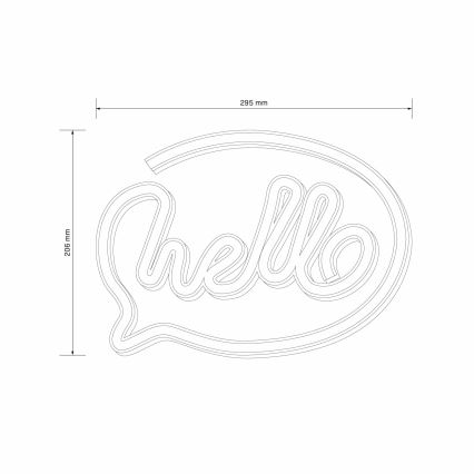 LED Neoon seinakaunistus HELLO LED/3W/3xAA USB roosa