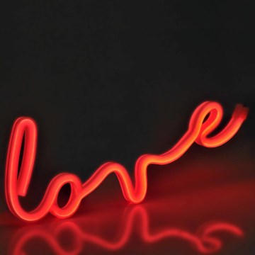 LED Neoon seinakaunistus LOVE LED/3W/3xAA USB punane