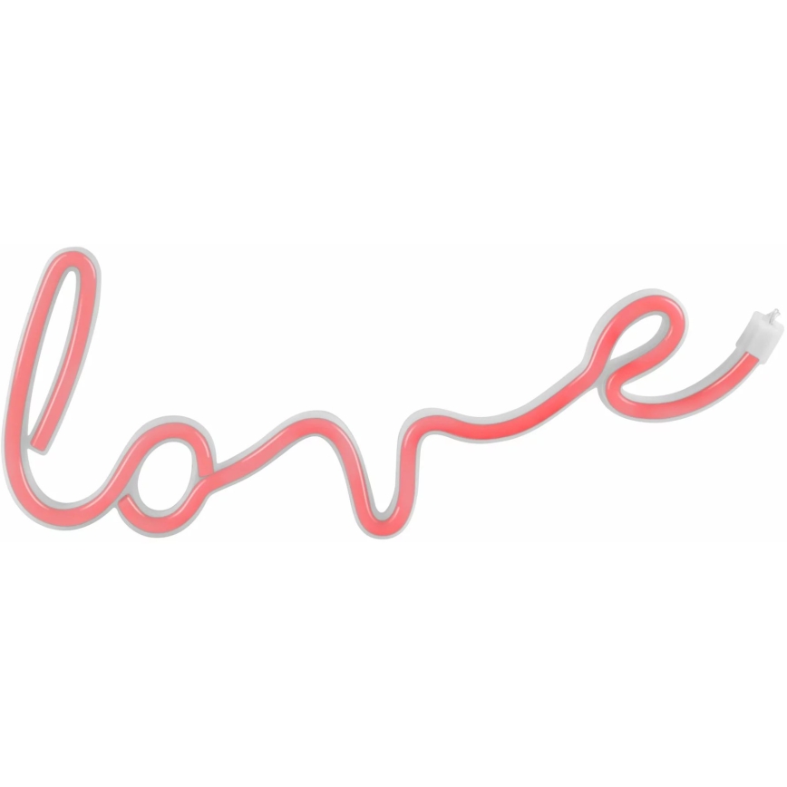 LED Neoon seinakaunistus LOVE LED/3W/3xAA USB punane