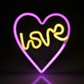 LED Neoon seinakaunistus LOVE LED/3W/3xAA USB roosa