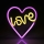 LED Neoon seinakaunistus LOVE LED/3W/3xAA USB roosa