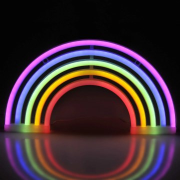 LED Neoon seinakaunistus RAINBOW LED/3W/3xAA USB mitmevärviline