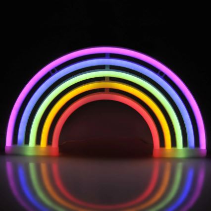 LED Neoon seinakaunistus RAINBOW LED/3W/3xAA USB mitmevärviline