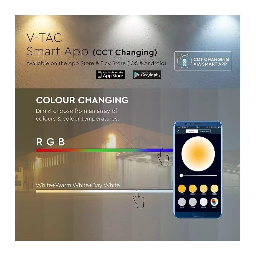 LED Nutikas hämardatav RGB prožektor LED/20W/230V IP65 valge