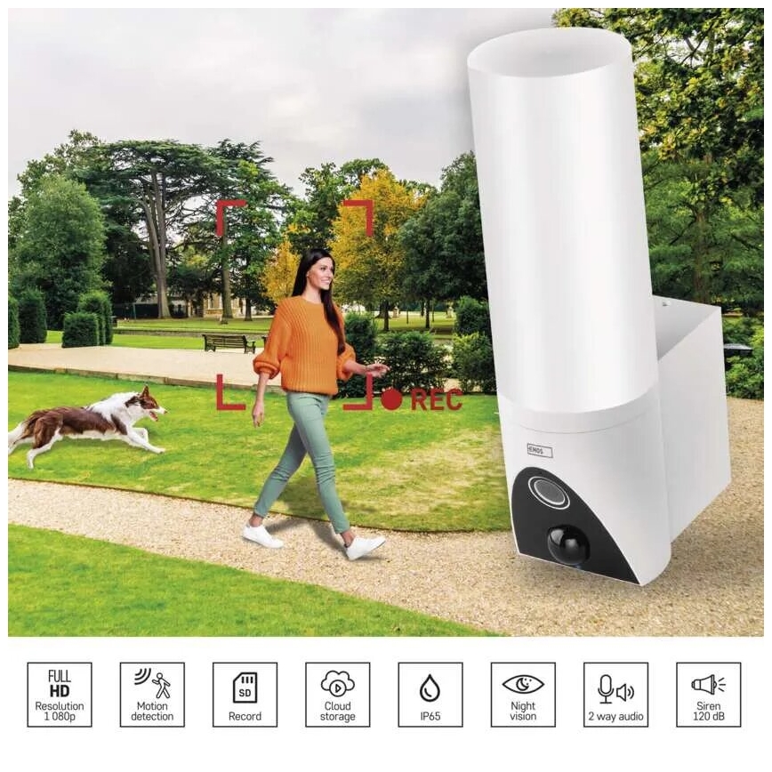 LED Nutikas välikaamera valgustiga GoSmart LED/12W/230V IP65 Wi-Fi Tuya valge
