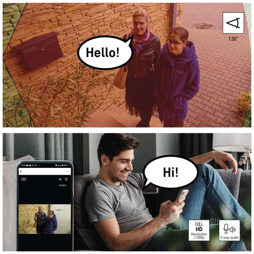 LED Nutikas välikaamera valgustiga GoSmart LED/12W/230V IP65 Wi-Fi Tuya valge