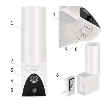 LED Nutikas välikaamera valgustiga GoSmart LED/12W/230V IP65 Wi-Fi Tuya valge