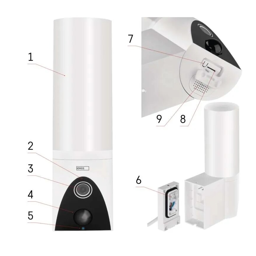 LED Nutikas välikaamera valgustiga GoSmart LED/12W/230V IP65 Wi-Fi Tuya valge