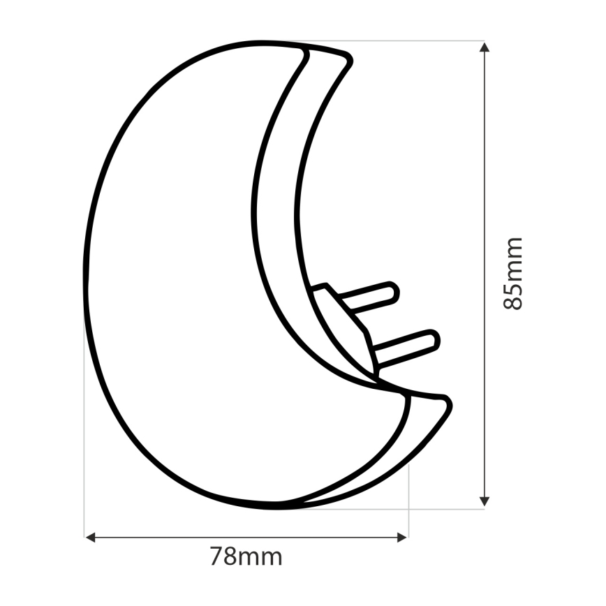LED Öölamp lastele hämardusanduriga LED/0,5W/230V kuu