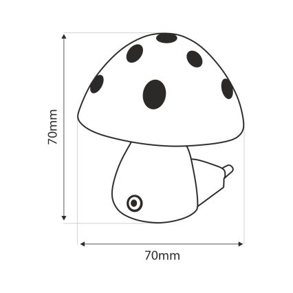 LED Öölamp lastele hämardusanduriga LED/0,5W/230V seen