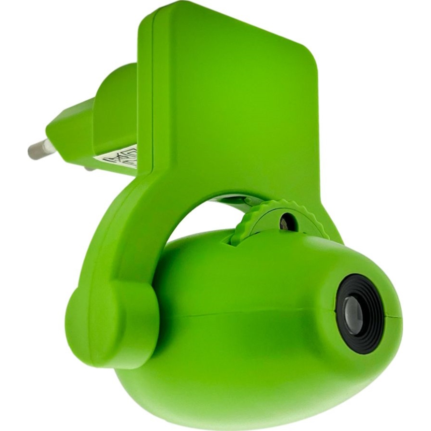 LED Öölamp lastele projektoriga LED/0,5W/230V roheline
