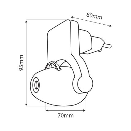 LED Öölamp lastele projektoriga LED/0,5W/230V roheline