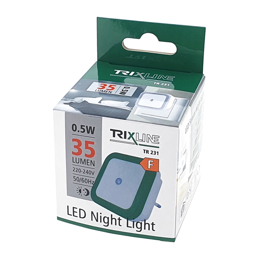 LED Öövalgusti anduriga LED/0,5W/230V roheline