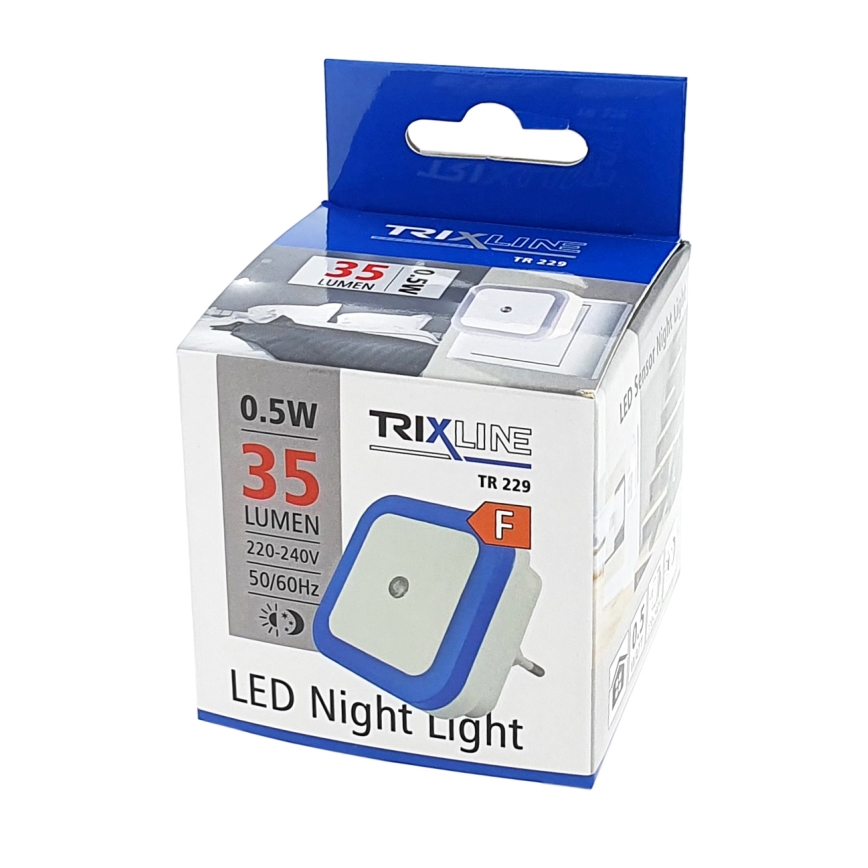 LED Öövalgusti anduriga LED/0,5W/230V sinine