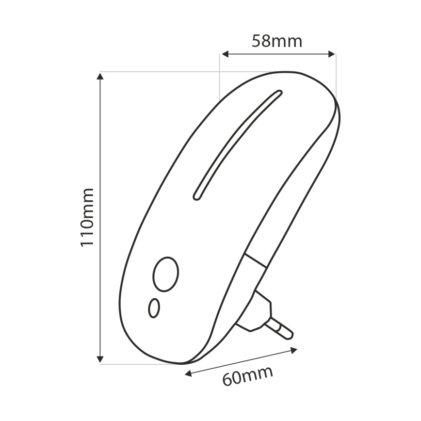 LED Öövalgusti anduriga LED/1W/230V valge