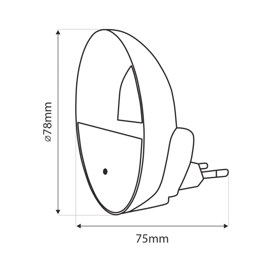 LED Öövalgusti hämardusanduriga LED/0,5W/230V valge
