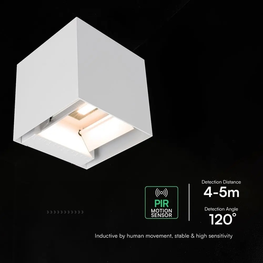 Päikesepaneeliga LED-seinalamp anduriga LED/9W/3,7V 3000/4000/5000K IP65 2600 mAh valge