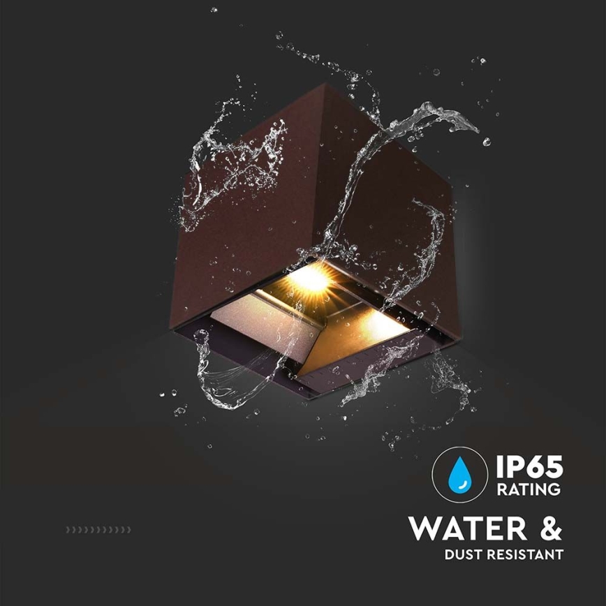 LED päikeseenergia seinavalgusti anduriga LED/9W/3,7V 3000/4000/5000K 2600 mAh IP65 pruun