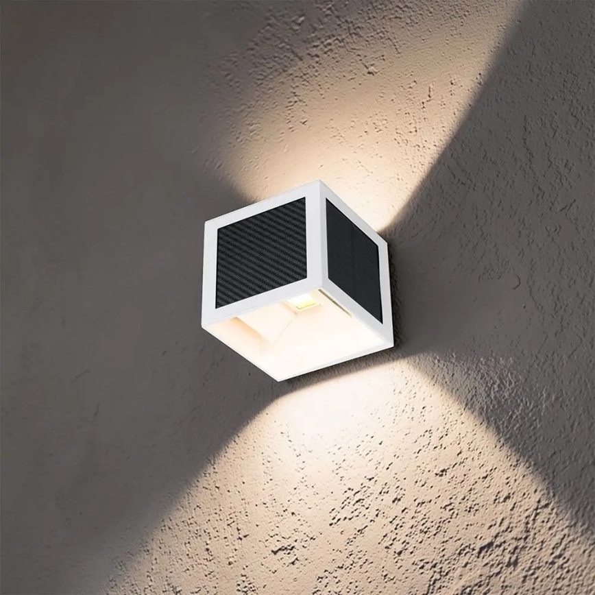 LED-päikesepaneeliga seinavalgusti anduriga — 9 W, 3,7 V, 3000/4000/6000 K, IP65, 2600 mAh, valge