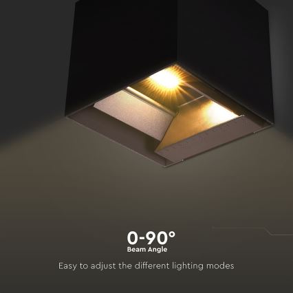LED päikeseenergia seinavalgusti anduriga LED/9W/3,7V 3000/4000/5000K 2600 mAh IP65 must