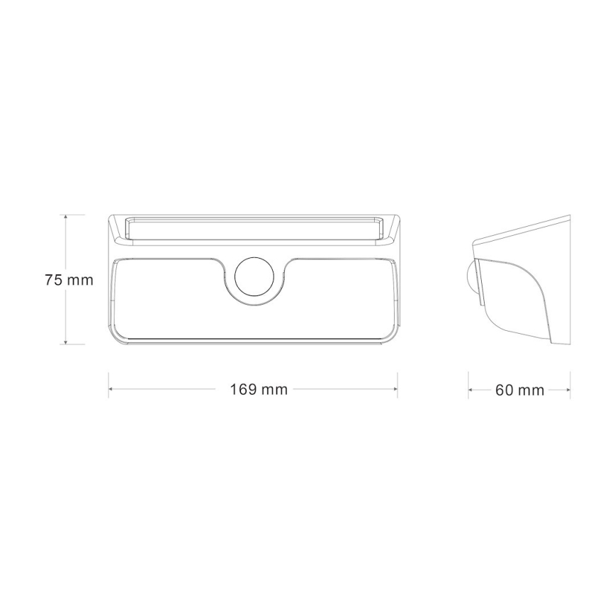 LED-päikese seinavalgusti anduriga LINK LED/5W/3,7V IP65 must