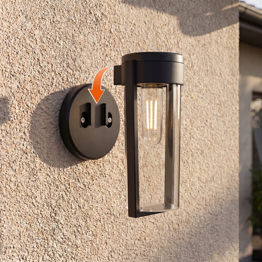 LED päikese seinavalgusti LED/1W/3,7V 500 mAh IP65 must