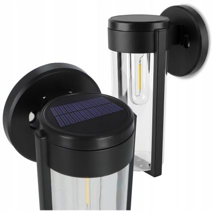 LED päikese seinavalgusti LED/1W/3,7V 500 mAh IP65 must